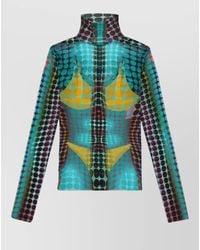 Jean Paul Gaultier - Printed High-Neck Long-Sleeve Top - Lyst