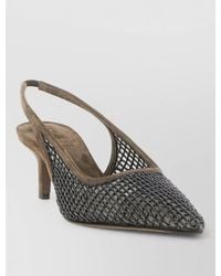 Brunello Cucinelli - City Mesh Slingback Pumps Pointed Toe - Lyst