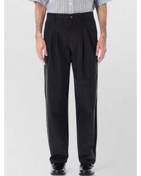 Isabel Marant - Tailored Pleated Cotton Trousers Elastic Waistband - Lyst