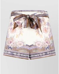 Zimmermann - Luna Linen Shorts Belted High Waist - Lyst