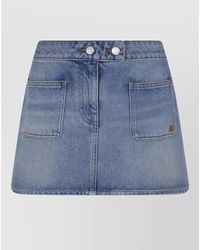 Courreges - Signature Denim Mini Skirt Front Pockets - Lyst