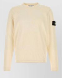 Stone Island - Cotton Blend Crew Neck Sweater Long Sleeves - Lyst