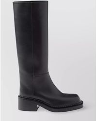 Prada - High Calfskin Leather Boot With Block Heel - Lyst