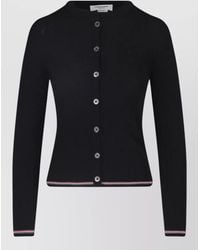 Thom Browne - Merino Wool Ribbed Crewneck Cardigan - Lyst