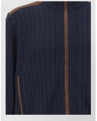 Paul & Shark - Cashmere Wool Ribbed High Neck Long-Sleeve Zip-Up Jacket - Lyst