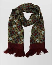 Dolce & Gabbana - Silk Logo-Print Fringe Scarf - Lyst