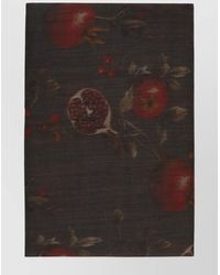 Uma Wang - Floral Pattern Virgin Wool Scarf With Fringes - Lyst