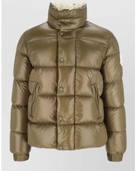 Moncler - High Collar Padded Jacket Side Pockets - Lyst