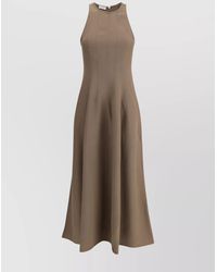 Brunello Cucinelli - Linen Sleeveless Round-Neck Maxi Dress - Lyst