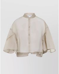 Max Mara - Organza Cape Cropped High Low Hem - Lyst