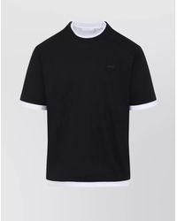 Prada - Crewneck Double Layer T-Shirt - Lyst