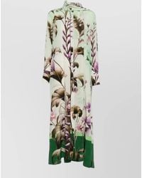 F.R.S For Restless Sleepers - Silk Floral-Print Long-Sleeve Maxi Dress - Lyst