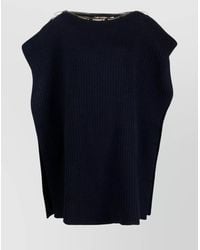 JW Anderson - Wool Chunky Ribbed Knee-Length Poncho - Lyst