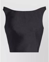 Jil Sander - Silk Wool Cropped Top Off Shoulder - Lyst