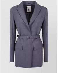 Semicouture - "Gianni" Belted Waist Jacket With Flap Pockets - Lyst