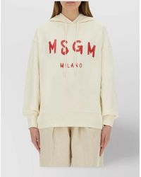MSGM - Cotton Logo-Print Sweatshirt - Lyst