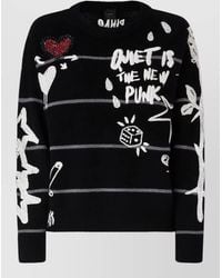 Pinko - Merino Wool Striped Crew Neck Jumper - Lyst