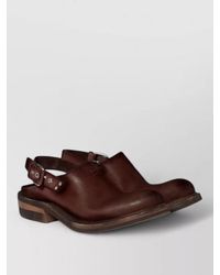 Miu Miu - Leather Slingback Loafers Round Toe Studs - Lyst