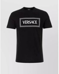 Versace - Ribbed Crew-Neck Cotton T-Shirt With Short Sleeves - Lyst