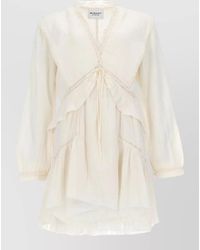 Isabel Marant - V Neck Dress Long Sleeves Lace Ruffles - Lyst