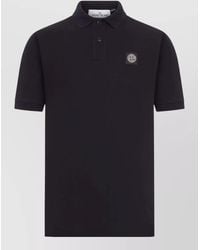 Stone Island - Cotton Polo Shirt With Logo Patch - Lyst