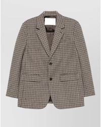 DUNST - Houndstooth Single-Breasted Blazer Jacket - Lyst