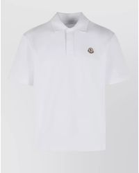 Moncler - Cotton Polo Shirt Collar Short Sleeves - Lyst