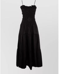 Michael Kors - Midi Dress Smocked Bodice Spaghetti Straps Tiered Skirt - Lyst