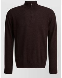 NN07 - Gustav Half Zip Sweater Ribbed Cuffs Hem - Lyst