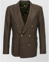 Maurizio Miri - Wool Silk Double-Breasted Blazer - Lyst
