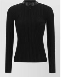 Courreges - Vinyl Collar Sweater High Neck Buttons - Lyst