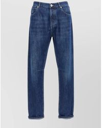 Brunello Cucinelli - Denim Mid-Rise Tapered-Leg Jeans - Lyst