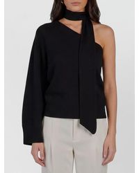 FEDERICA TOSI - Cashmere One-Shoulder Ribbed Long-Sleeve Sweater - Lyst