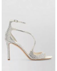 Jimmy Choo - Azia 95 Satin Sandals Crystal Detail - Lyst