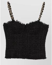 Balmain - Chain Strap Sleeveless Top Sweetheart Neckline - Lyst