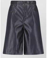 MM6 by Maison Margiela - Faux Leather Knee-Length Straight Bermuda Shorts - Lyst