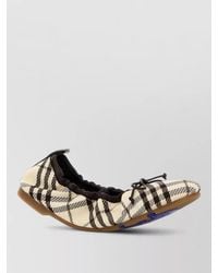 Burberry - Fabric Ballerina Shoes Bow Check Pattern - Lyst