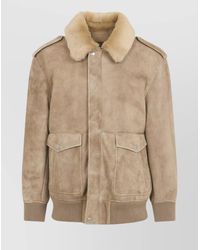 Prada - Suede Bomber Jacket - Lyst