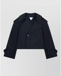 Bottega Veneta - Cropped Cotton Trench Jacket Regular Fit - Lyst