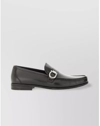 Ferragamo - Buckle Detail Leather Sole Round Toe Moccasin - Lyst