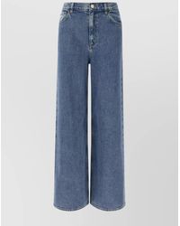 Theory - High-Rise Wide-Leg Denim Trousers - Lyst