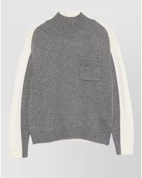 Semicouture - Winnie Cashmere High Neck Color Block Sweater - Lyst