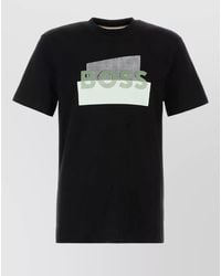 BOSS - Cotton Crew Neck Graphic Print T-Shirt - Lyst