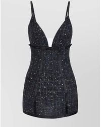 Elisabetta Franchi - Sequin Embellished Tweed Dress - Lyst