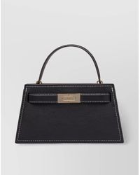 Tory Burch - Structured Tote Bag With Top Handle And Crossbody Strap - Lyst