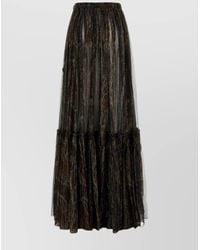 Saint Laurent - Silk Printed Full Skirt - Lyst