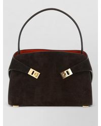 Ferragamo - Hug Soft Medium Shoulder Bag Crocodile Suede - Lyst