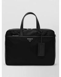 Prada - Rectangular Briefcase Bag Tag Detail Top Handles - Lyst