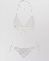 P.A.R.O.S.H. - Halterneck Bikini Set Sequin Triangle Top - Lyst