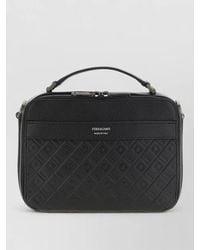 Ferragamo - Leather Embossed Monogram Shoulder Bag - Lyst